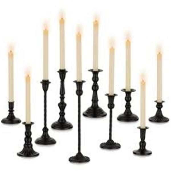 BRAND NEW SET OF 10 BLACK CANDLESTICK DECORATIONS