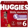 Image 1 : NEW 108 DIAPERS HUGGIES LITTLE MOVERS SIZE 6