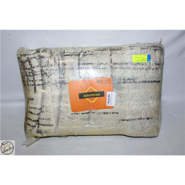 NEW SAFUNION AREA RUG 6.5 X 8.2" ABSTRACT BEIGE/GR