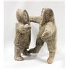 Image 1 : VINTAGE INUIT WHALE BONE CARVING HUGGING FRIENDS