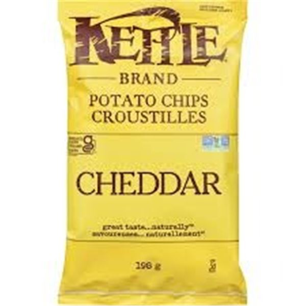 NEW 12 X 198G KETTLE CHIPS CHEDDAR