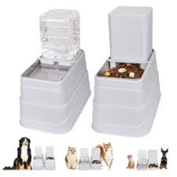 NEW GOYJOY CAT FEEDER AND WATER DISPENSER SET
