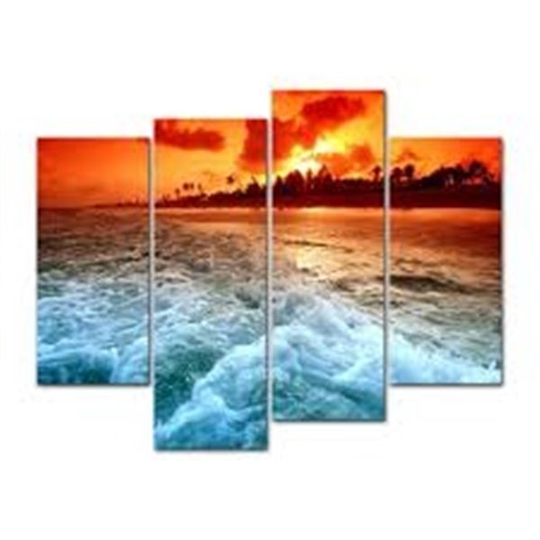BRAND NEW 4PC TROPICAL HAWAII CANVAS WALL ART