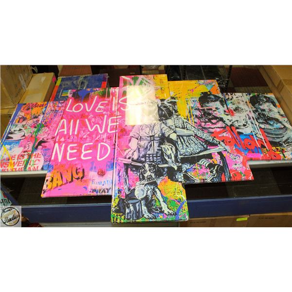 BRAND NEW LARGE BANKSY CANVAS WALL ART 5PC 60X40"