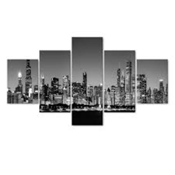NEW WITH BOX 5PCS CHICAGO CITY WALL ART SKYLINE