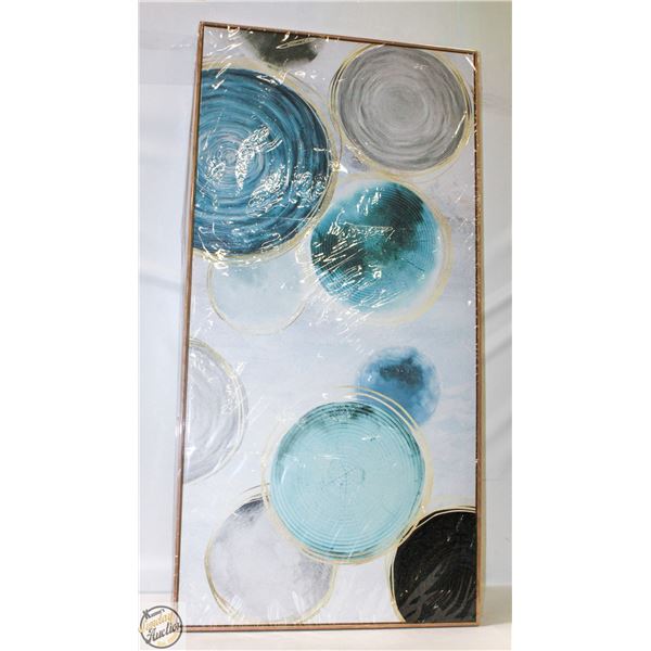 BRAND NEW ABSTRACT WALL ART BLUE 24 X 48"