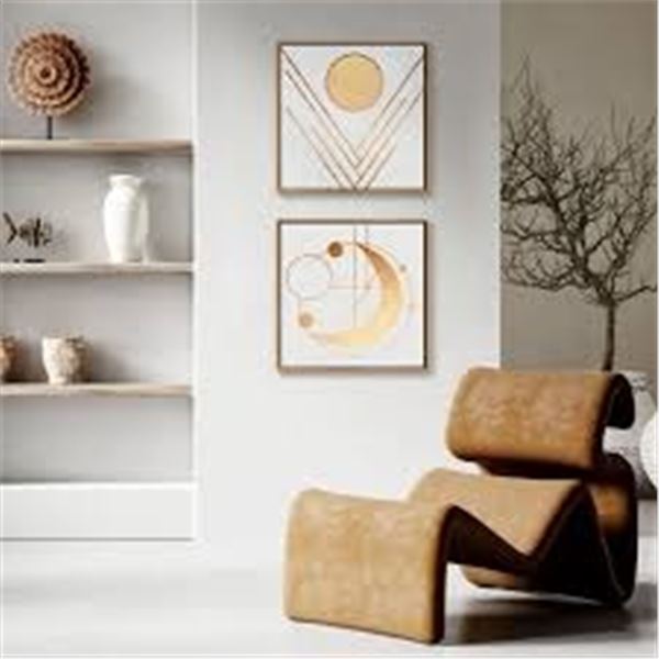 NEW FOLKOR 2PCS 20 X 20" WHITE FRAME DECOR