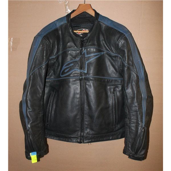 ALPINESTARS MOTORBIKE LEATHER JACKET SIZE L BLACK
