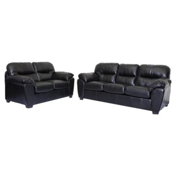 BRAND NEW BLACK LEATHERETTE SOFA & LOVESEAT