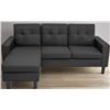 Image 1 : BRAND NEW TEDDY BLACK FABRIC REVERSIBLE SECTIONAL