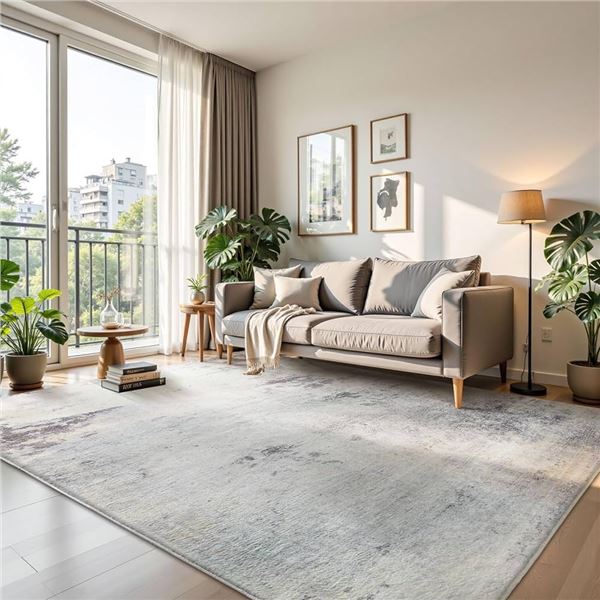 NEW ASLINSEY SOFT ABSTRACT AREA RUG DECOR MULTI GR