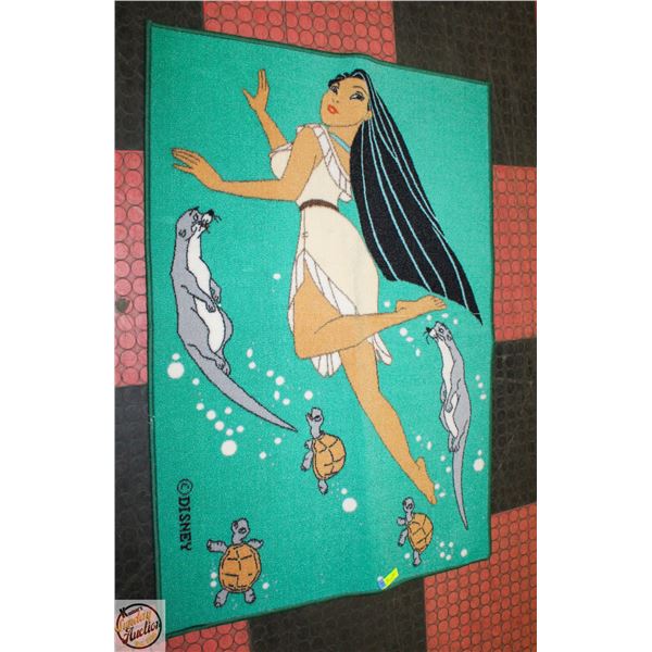 VINTAGE DISNEY POCAHONTAS AREA CARPET