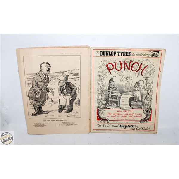 WW2 ERA PUNCH MAGAZINES FEATURING HITLER DRAWING