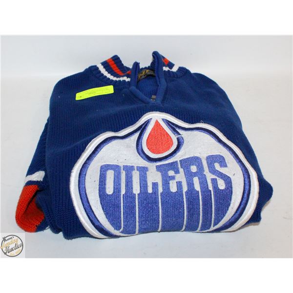 MENS LARGE OILERS NHL SWEATER-ESTATE