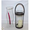 Image 1 : PAIR OF GLASS LARGE CANDLE HOLDERS