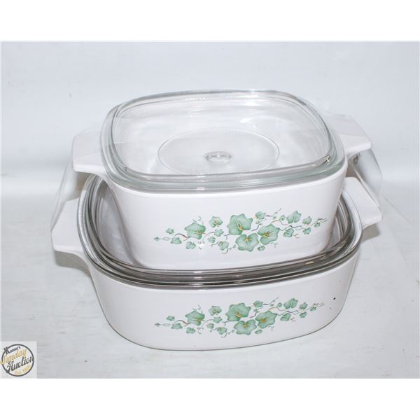 VINTAGE 2 PYREX CASSEROLE DISHES