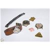 Image 1 : LOT OF ANTIQUE WRIST WATCHES & DOG TAGS AS IS