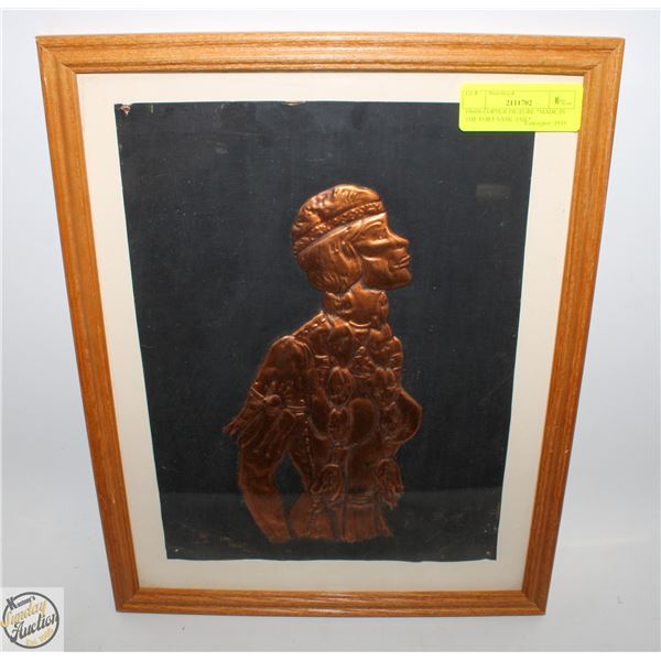 1960S COPPER PICTURE *MADE IN THE FORT SASK. JAIL*