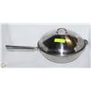 Image 1 : 13.5 INCH STAINLESS STEEL WOK