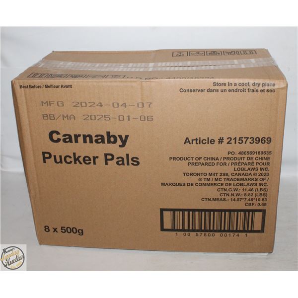 CARNABY PUCKER PALS SOUR GUMMIE CANDY 8 TUBS