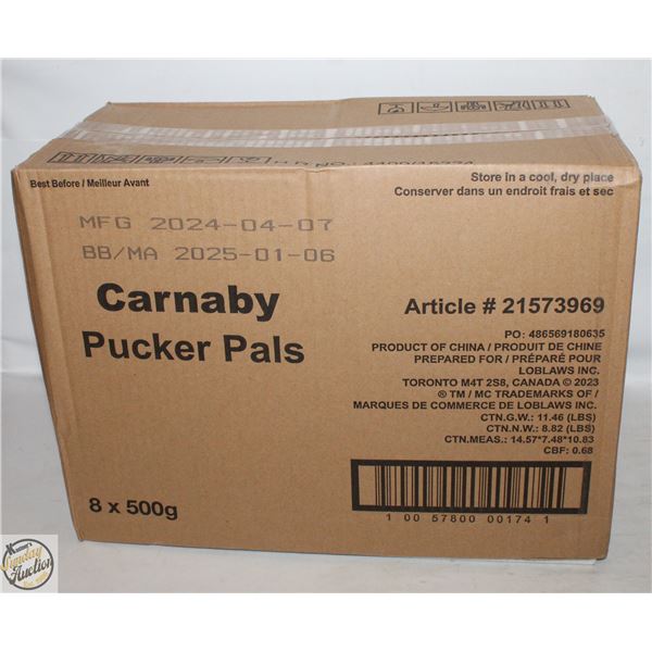 CARNABY PUCKER PALS SOUR GUMMIE CANDY 8 TUBS