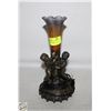 Image 1 : MEYDA TIFFANY TWIN CHERUB TORCHIERE TABLE LAMP