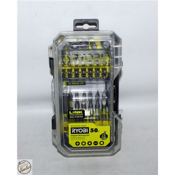 NEW RYOBI 50PC IMPACT DRIVING SET MODEL A965001