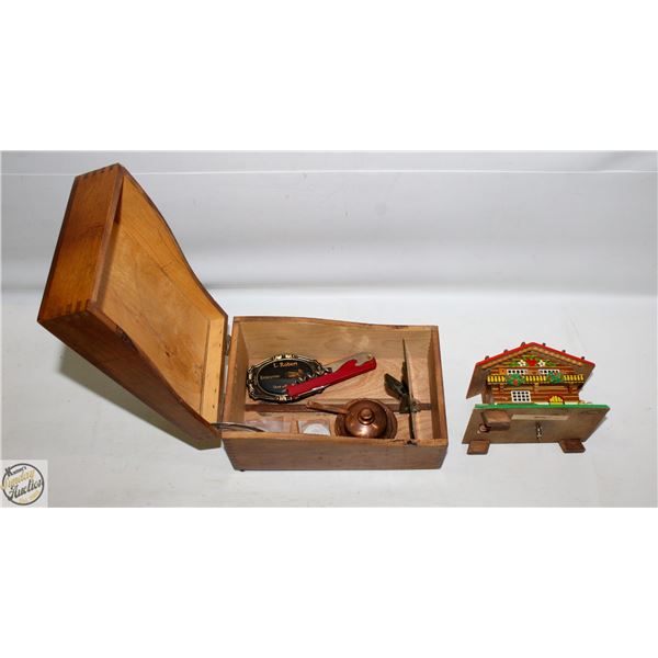 VINTAGE FILE BOX W/ ESTATE ITEMS