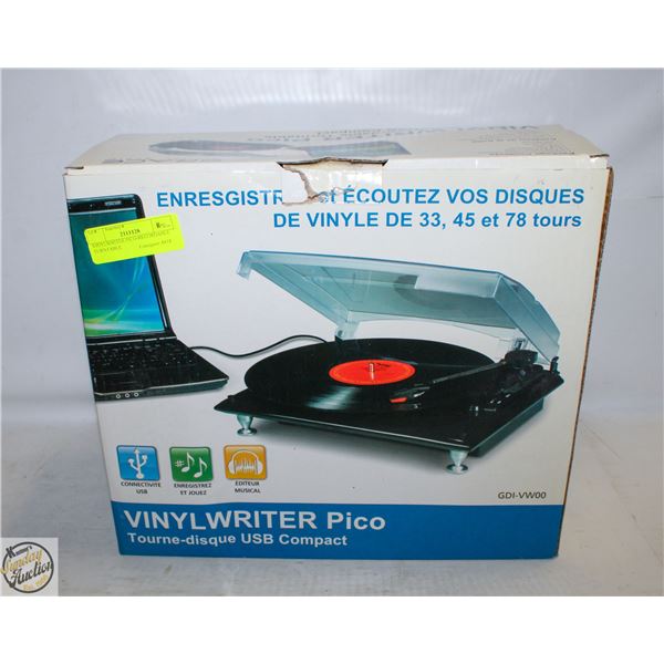 VINYLWRITER PICO-RECORDABLE TURNTABLE