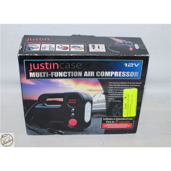 JUSTINCASE 12V MULTI-FUNCTION AIR COMPRESSOR W/
