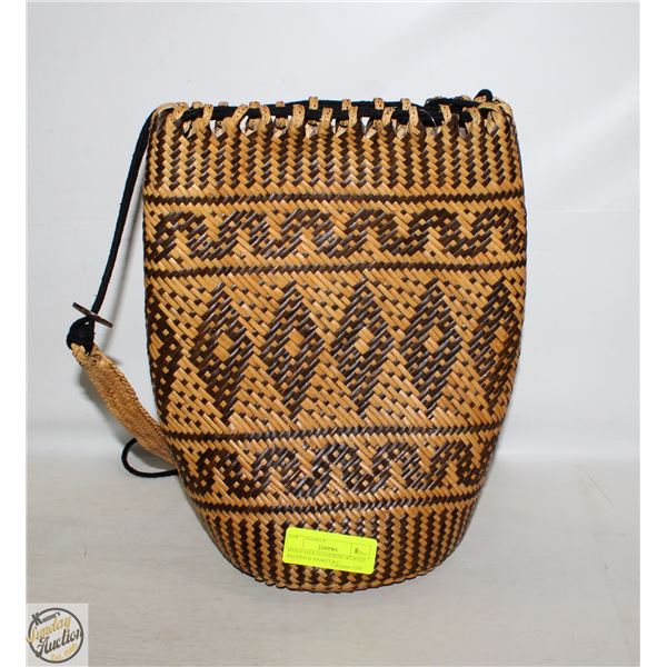HAIDA SAGE GATHERING WEAVED BACKPACK BASKET B.C