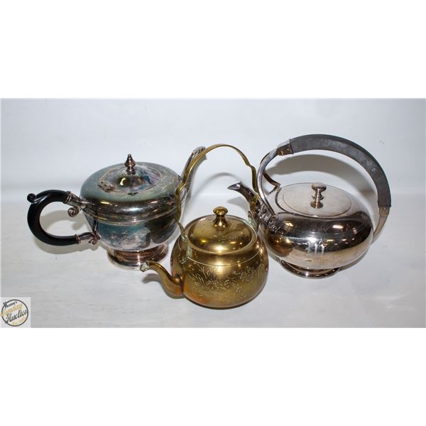 ANTIQUE TEAPOTS ALL TOGETHER-ESTATE