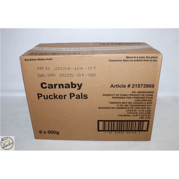 CARNABY PUCKER PALS SOUR GUMMIE CANDY 8 TUBS