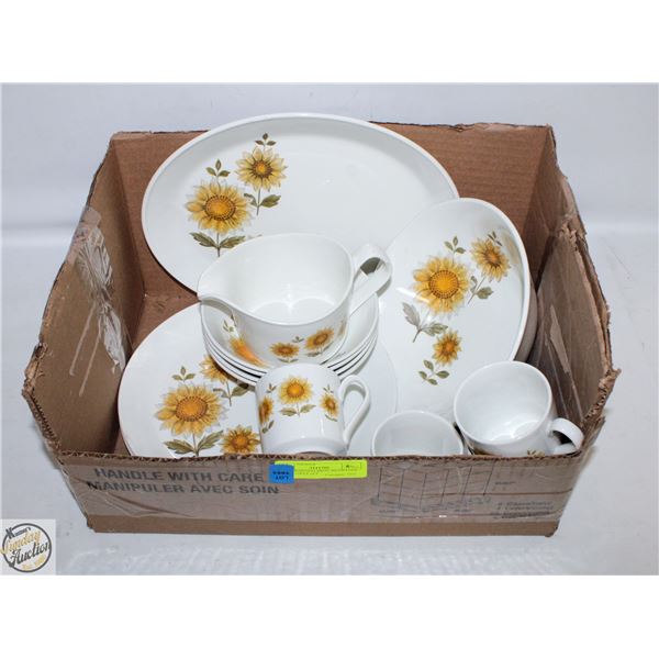 14 PC. JOHNSON BROS. IRONSTONE SUNFLOWER SET