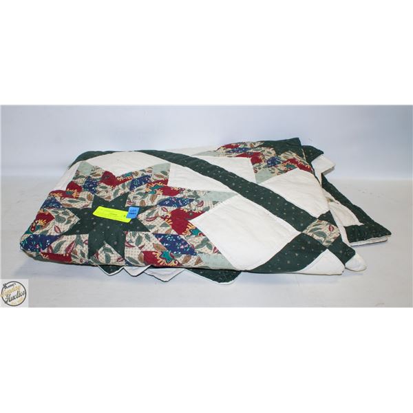 VINTAGE STAR BLANKET PATCHWORK QUILT FULL SIZE