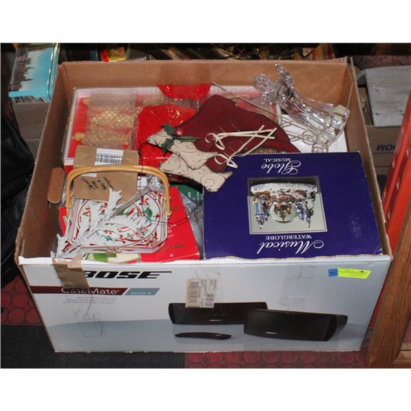 BOX OF ESTATE CHRISTMAS ITEMS