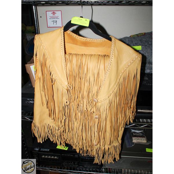 VINTAGE DARTSON SMALL LEATHER RANCH VEST & SKIRT