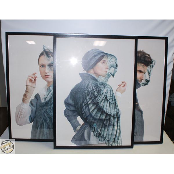SPIRIT ANIMAL SET OF 3 PICTURES APPROX 3FT