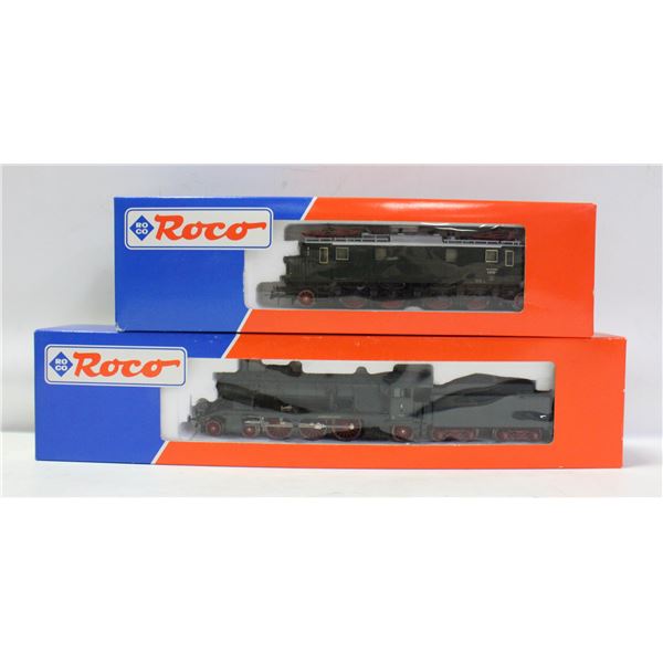 2 ROCCO TRAINS (ENGINE WITH COAL WAGON AND