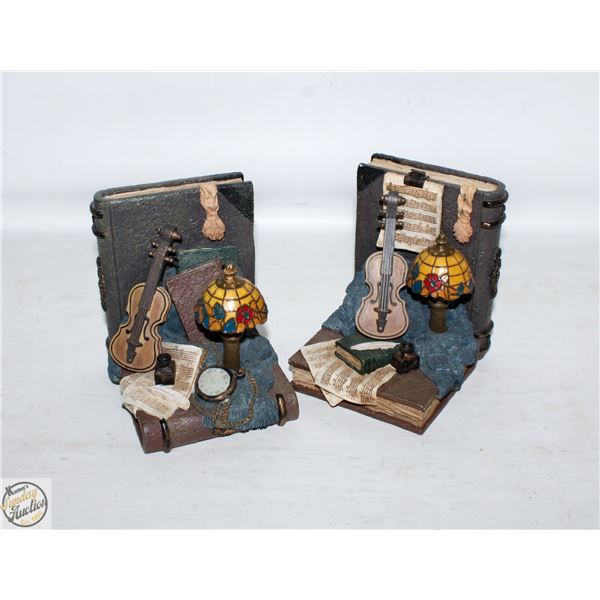 HAND PAINTED MUSIC BOOKENDS