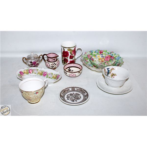 ESTATE LOT OF VARIOUS PORCELIN AND BONE CHINA