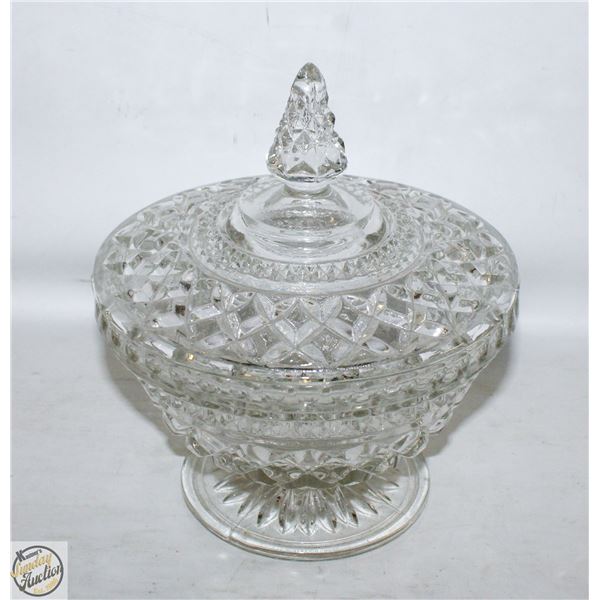 VINTAGE STARBURST CANDY DISH WITH POINTED LID