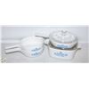 VINTAGE CORNINGWARE BLUE PATTERN POTS