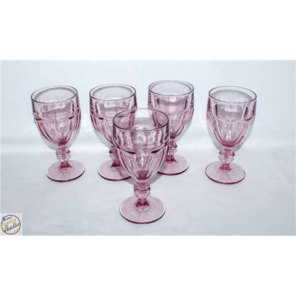 LOT OF LARGE PINK SUNDAE GLASSES