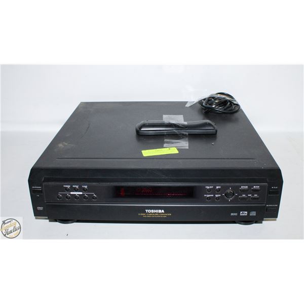 VINTAGE TOSHIBA 5 DISC CHANGER DVD/CD WITH REMOTE