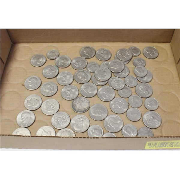 35 70'S US DOLLAR COINS PLUS 19 US HALF DOLLARS