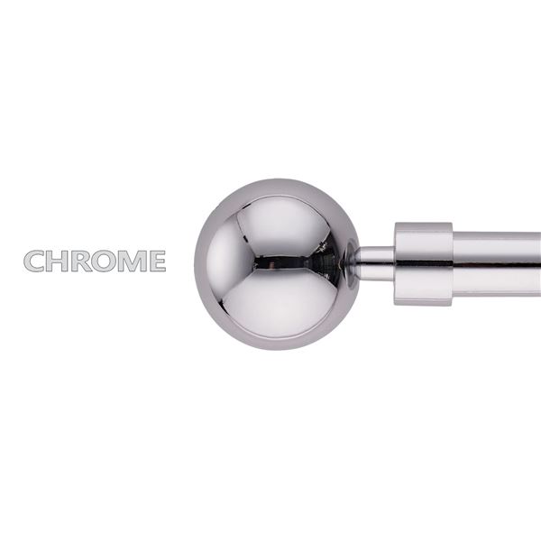 BRAND NEW 3/4" SINGLES CURTAIN ROD CHROME 48-84"