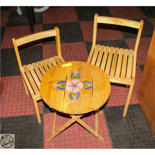 ESTATE WOOD TABLE AND MINI CHAIRS