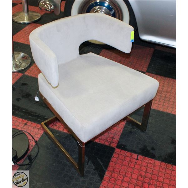 SHOWROOM FLOOR MODEL GRAY SUEDE METAL