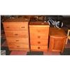 Image 1 : ESTATE 2 WOOD DRESSERS 4 DRAWS EACH & SIDE TABLE